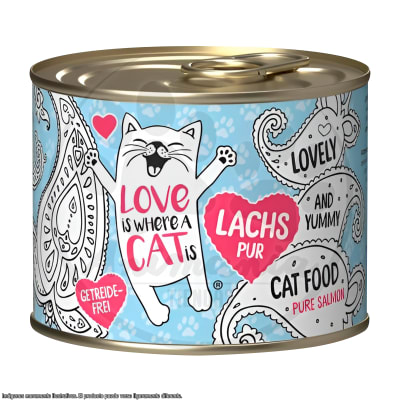 LOVE IS WHERE A CAT IS LATA GATO PURE SALMON 200 GR1