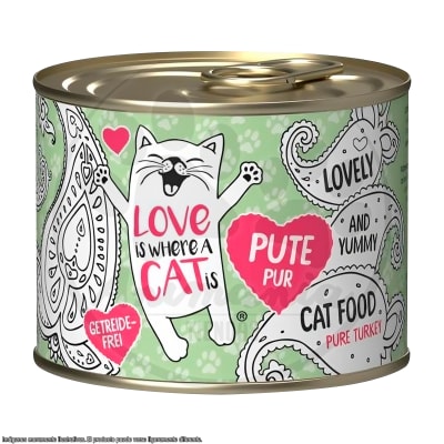 LOVE IS WHERE A CAT IS LATA GATO PURE TURKEY 200 GR1