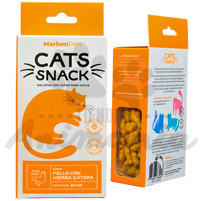 MARBEN PETS CATS SNACK GALLETAS CON CATNIP POLLO CON HIERBA GATERA 80 GR