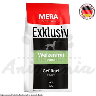 MERA EXKLUSIV WEIZENFREI ADULT GEFLUGEL | ADULTOS ACTIVOS SABOR AVE 15 KG