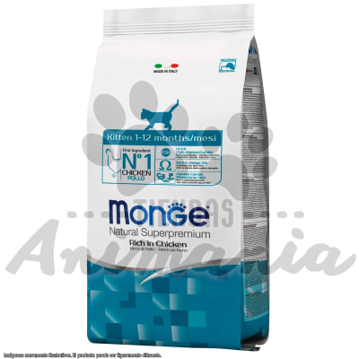 MONGE GATO KITTEN CHICKEN | GATOS CACHORROS SABOR A POLLO 1.5 KG