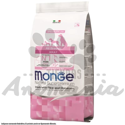 MONGE PERRO ADULTO TODOS LOS TAMAÑOS SABOR CERDO | ADULT ALL BREEDS PORK 2.5 KG