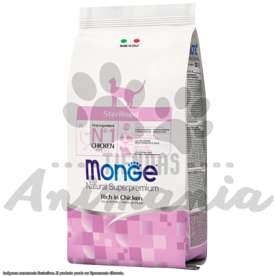 MONGE ADULT STERILISED CAT CHICKEN | GATOS ADULTOS ESTERILIZADOS SABOR POLLO 10 KG1