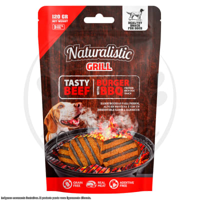 NATURALISTIC GRILL TASTY BEEF BURGER WITH BBQ 120 GR