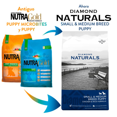 DIAMOND NATURALS CACHORROS PEQUEÑOS Y MEDIANOS | SMALL & MEDIUM BREED PUPPY CHICKEN & RICE FORMULA 2 KG1