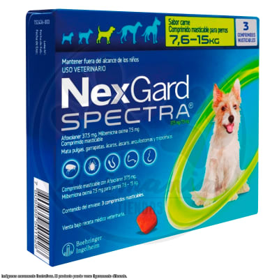 NEX GARD 3 TABLETAS SPECTRA MASTICABLES 7.6 - 15 KG