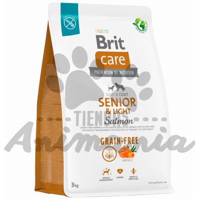 BRIT CARE PERRO SENIOR & CONTROL PESO LIBRE DE GRANOS SABOR SALMON 3 KG