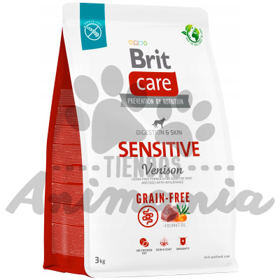 BRIT CARE DOG SENSITIVE GRAIN FREE VENISON - PERRO PIEL SENSIBLE LIBRE DE GRANOS SABOR VENADO 3 KG