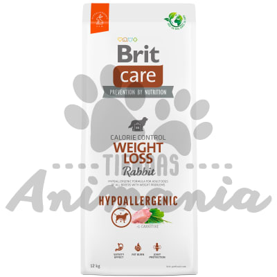 BRIT CARE DOG HYPOALLERGENIC WEIGHT LOSS RABBIT - PERRO HIPOALERGENICO PARA PERDIDA DE PESO SABOR CONEJO 12 KG