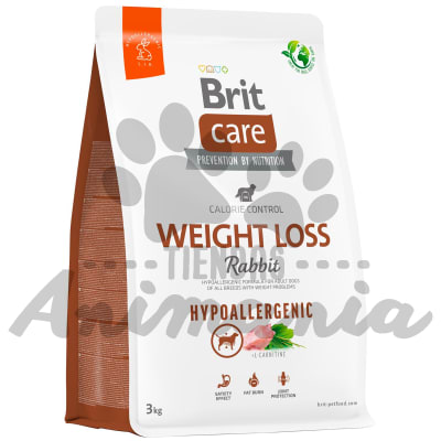 BRIT CARE PERRO HIPOALERGENICO PARA PERDIDA DE PESO SABOR CONEJO 3 KG