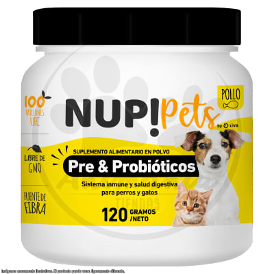 NUP! PETS PRE & PROBIOTICO POLVO ORAL POLLO 120 GR