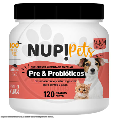 NUP! PETS PRE & PROBIOTICOS POLVO ORAL SALMON 120 GR