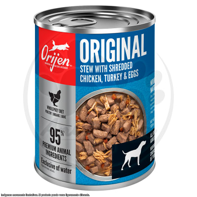 ORIJEN LATA PERRO ORIGINAL STEW WITH SHREDDED CHICKEN, TURKEY & EGGS 360 GR1