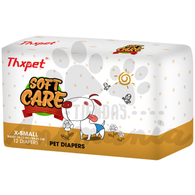 PAÑAL PARA PERROS TALLA XS (EXTRA PEQUEÑO) 12 UNIDADES DE 2-4 KG