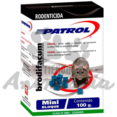 PATROL RODENTICIDA MINI BLOQUE 100 GR