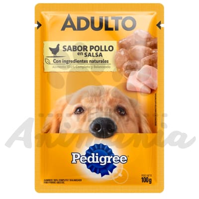 PEDIGREE POUCH PERROS ADULTOS RAZAS MEDIANAS Y GRANDES SABOR A POLLO 100 GR