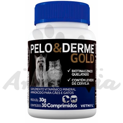 VETNIL PELO&DERME GOLD SUPLEMENTO VITAMÍNICO MINERAL 30 COMPRIMIDOS 30 GR1