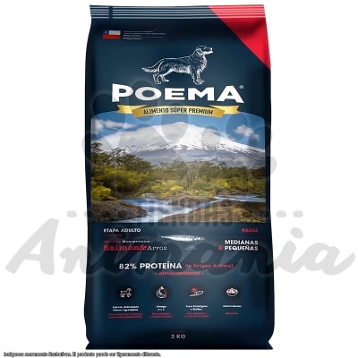 POEMA ALIMENTO PARA PERROS ADULTO PEQUEÑO Y MEDIANO SABOR A SALMON DE 3 KG