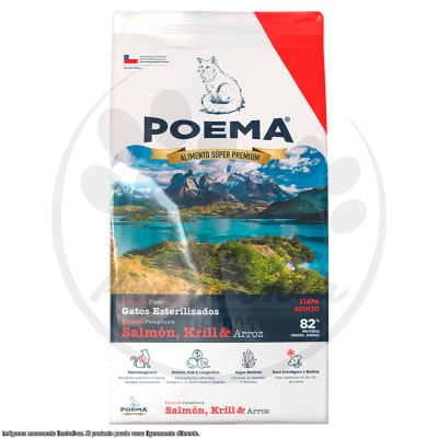 POEMA GATO ADULTO CONTROL PESO ESTERILIZADOS - SALMON, KRILL & ARROZ 7 KG