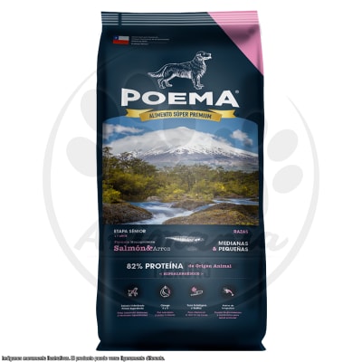 POEMA ALIMENTO PARA PERROS SENIOR PEQUEÑO Y MEDIANO SABOR A SALMON DE 3 KG1