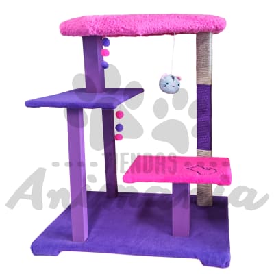 RASCADOR INDEPENDIENTE TRES PISOS DISEÑO ROSA Y MORADO1