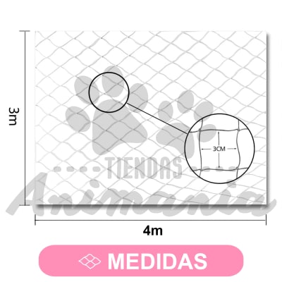 PAWISE RED PARA GATOS EN BALCONES TRANSPARENTE TALLA M