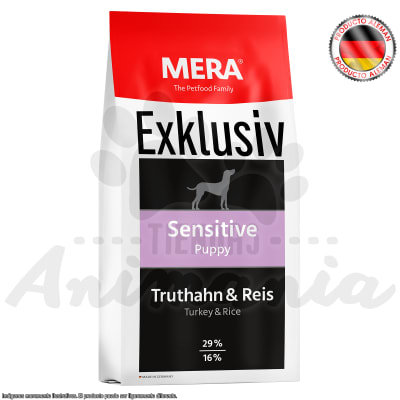 MERA EXKLUSIV SENSITIVE PUPPY TRUTHAHN & REIS | CACHORROS CON SENSIBILIDAD DIGESTIVA SABOR PAVO Y ARROZ 15 KG