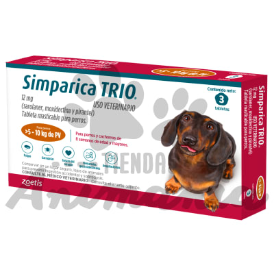 SIMPARICA TRIO 20 MG 3 TABLETAS 5 A 10 KG