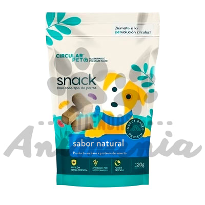 CIRCULAR PET SNACK PARA TODO TIPO DE PERRO EN BASE A PROTEINA DE INSECTO 120 GR1