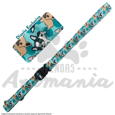 THE ROCKY DOG CORREA PARA PERROS MANOS LIBRES 1.2 METROS DISEÑO BULLDOG1
