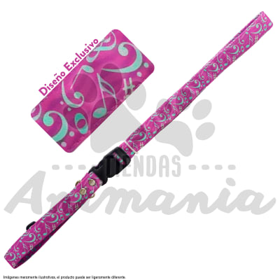 THE ROCKY DOG CORREA PARA PERROS MANOS LIBRES 3 METROS DISEÑO NOTAS MUSICALES1