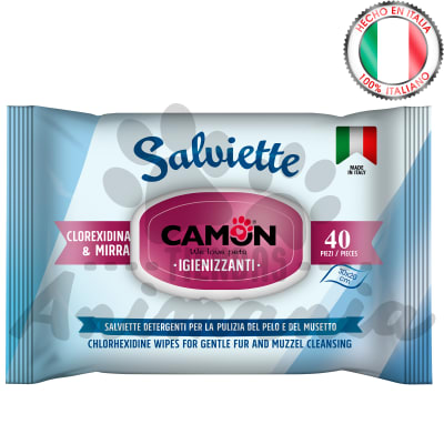 CAMON TOALLITAS HUMEDAS PERFUMADAS CON CLOREXIDINA Y MIRRA 40 UNIDADES 30*20 CM1