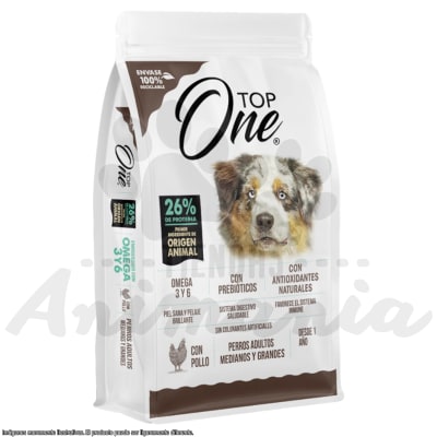 TOP ONE PERRO ADULTOS MEDIANOS Y GRANDES CON POLLO 9 KG1