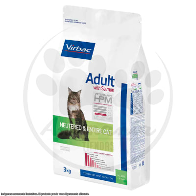 VIRBAC HPM ADULT CAT WITH SALMON NEUTERED & ENTIRE 3 KG