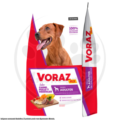 VORAZ PERRO ADULTO MIX CARNE, POLLO Y VEGETALES 20 KG1