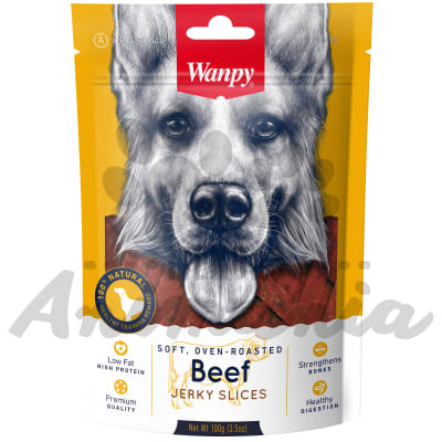 WANPY REBANADAS SUAVES HORNEADAS SABOR VACUNO PARA PERROS - BEEF JERKY SLICES 100 GR