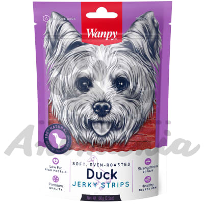 WANPY TIRITAS SUAVES HORNEADAS SABOR PATO PARA PERROS - DUCK JERKY STRIPS 100 GR1