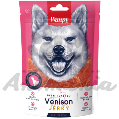 WANPY SNACKS HORNEADOS SABOR VENADO PARA PERROS - VENISON JERKY 100 GR1