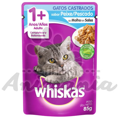 WHISKAS POUCH ADULTO CASTRADO PESCADO 85 GR1