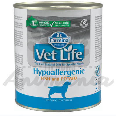 VET LIFE DOG LATA HYPOALLERGENIC FISH&POTATO 300 GR1