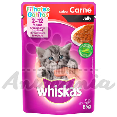 WHISKAS POUCH GATITO CARNE JELLY 85 GR