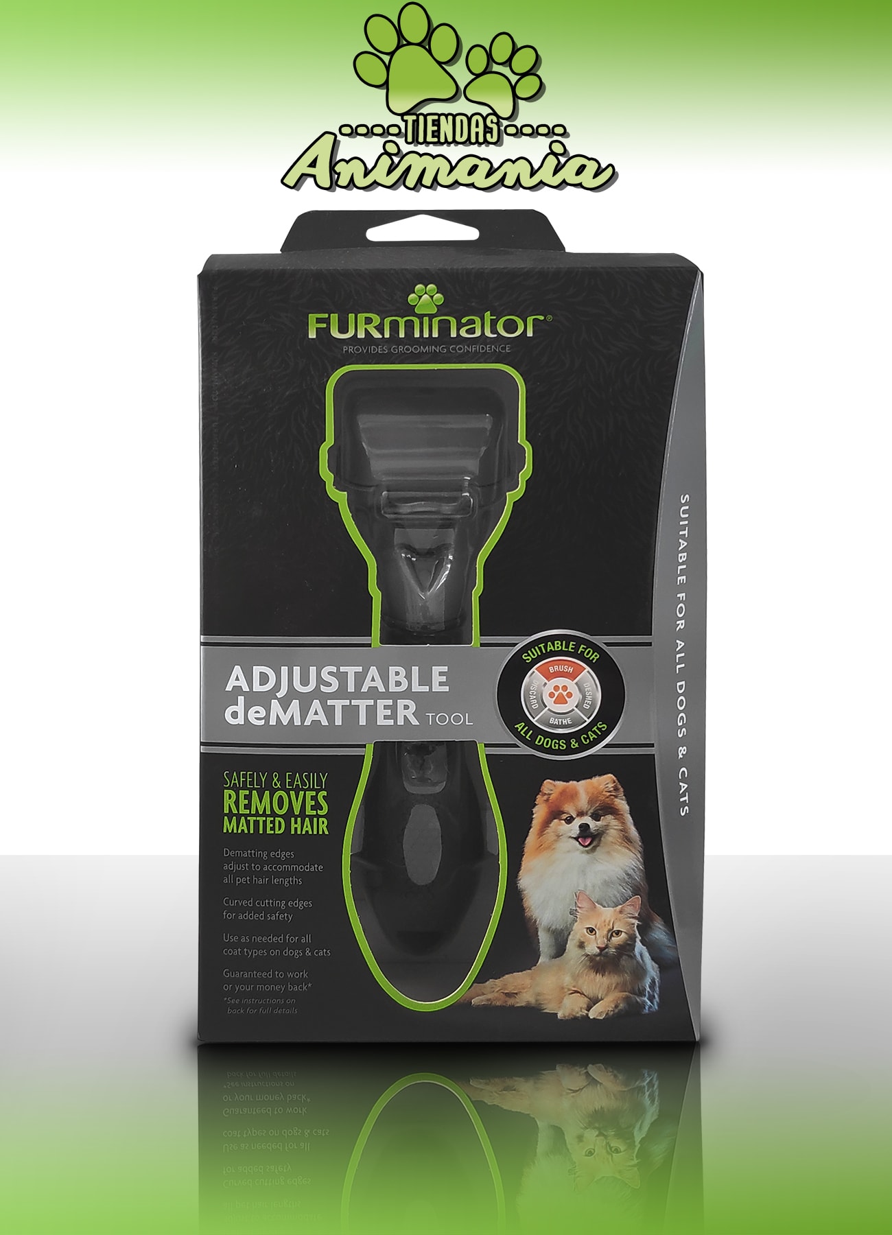 FURMINATOR (SACA NUDOS) ADJUSTABLE DEMATTER TOOL ALL DOGS & CATS Animania