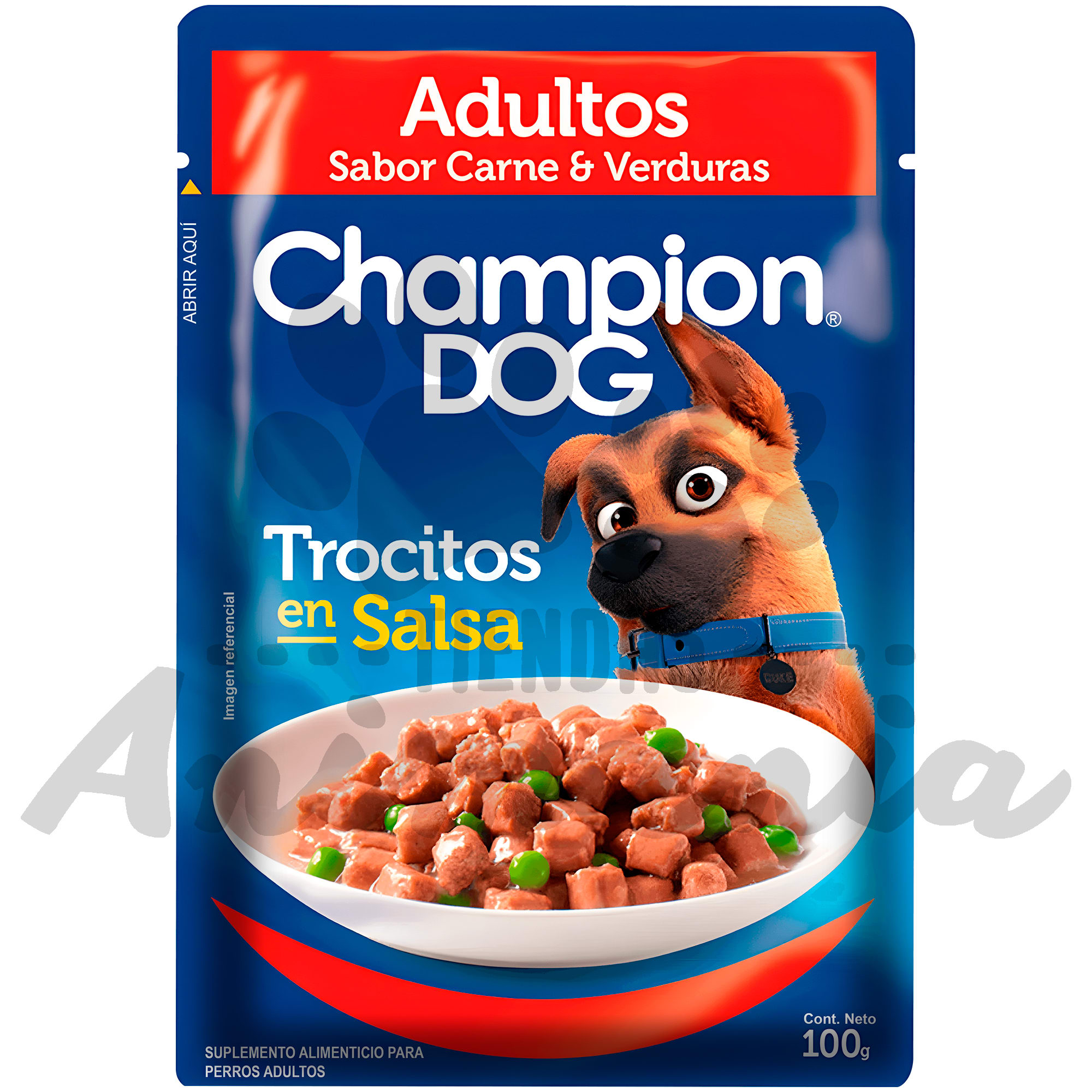 CHAMPION DOG POUCH CARNE Y VERDURA ADULTO 100 GR Animania