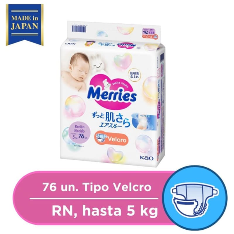 PAÑALES MERRIES VELCRO SUPER JUMBO 0