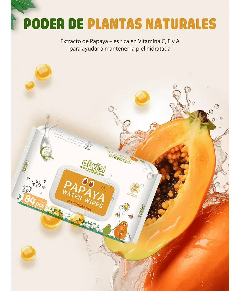 TOALLITAS HUMEDAS AIWIBI PAPAYA X 3 UN2