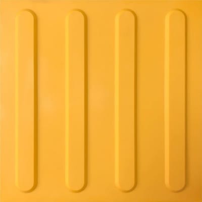 Palmeta Podotáctil Estriada Amarilla 300 x 300 mm x 6.5mm. (12 unidades)