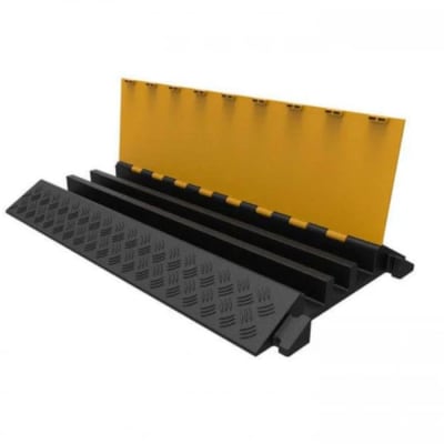 PasaCable Protector de Cables de 3 Canales – Resistente hasta 9 Toneladas, Tapa Abatible y Alta Visibilidad