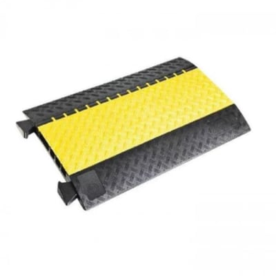 Protector de Cables de 4 Canales – Resistente hasta 20 Toneladas, Tapa Abatible y Alta Visibilidad