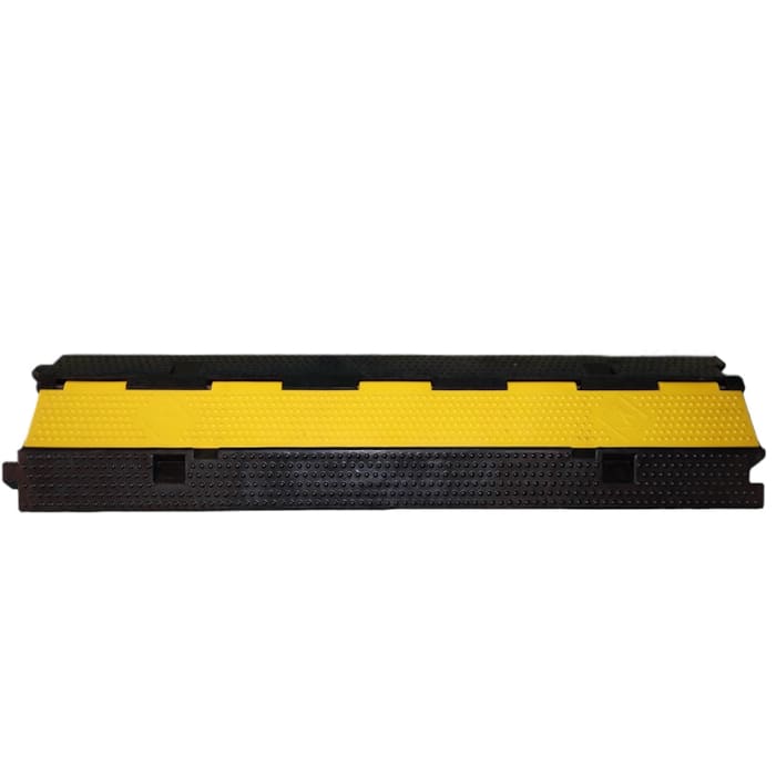 PasaCable Protector de Cables de 2 Canales – Resistente hasta 7 Toneladas, Tapa Abatible y Alta Visibilidad2