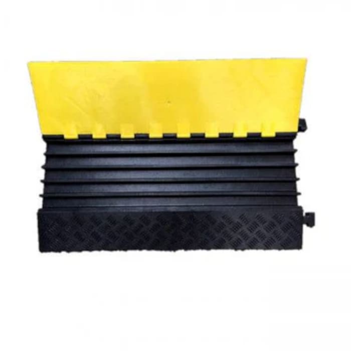 Pasa Cable Protector de Cables de 5 Canales – Resistente hasta 20 Toneladas, Tapa Abatible y Alta Visibilidad2